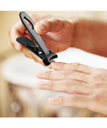 Manicure Set Stainless Steel Nail Clippers | Fingernail Cutter | Professional Heavy Duty Precision Stainless Steel Nail Clippers with Nail File for Stunning Nails at Home and Travel Black - Buy Online on GoSupps.com