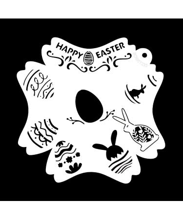 Bowitzki Reusable Easter Face Paint Stencils for Body Art Painting Bunny Face Paint Stencils Halloween Party Makeup Stencils (Easter)