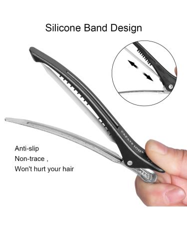 Foamia 12 Pack Salon Hair Clips for Styling Thick & Thin Hair - No-Trace Duck Teeth Hair Accessory (White+Black) - Buy Online on GoSupps.com