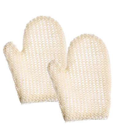 FRCOLOR 2pcs Sisal Braided Shower Gloves Scrubber Sponges Bath Sponge Skin Scrubbing Gloves Shower Mittens Body Scrub Mitt Exfoliating Mitt for Body Loofah Accessories Whole Sisal