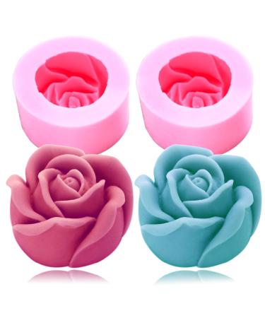 3D Rose Silicone Molds  2PCS Big Rose Resin Candle Mold  Bloom Flower Silicone Fondant Mold for Handmade Chocolate Candy Cake Dessert Soap Wax Candle Polymer Clay Art Craft 2 Rose
