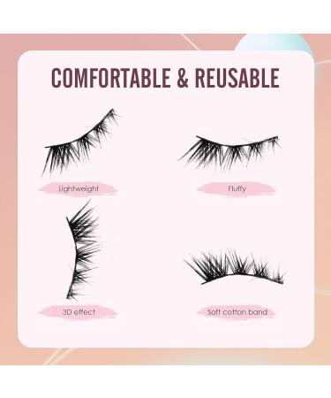 Self-Adhesive Eyelashes 5 Pairs Anime Lashes Natural Doll Eye Fluffy Wispy Faux Mink Manga Lashes Cosplay - Buy Online on GoSupps.com