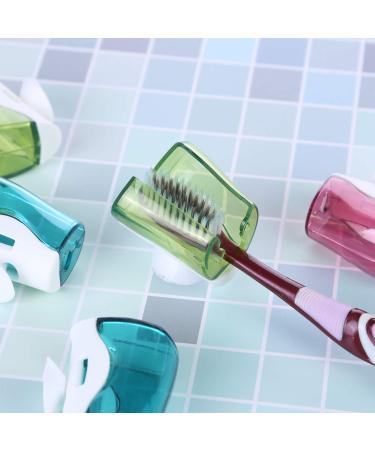 6 Pcs Travel Toothbrush Holder with Suction Cup - Portable Toothbrush Covers for Home and Travel - 3 Colors - Buy Online on GoSupps.com