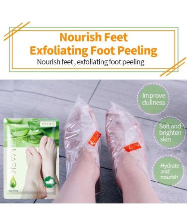 Foot Peel Mask 4 Pairs Natural Aloe Vera Gel Foot Mask-Foot Peel Mask For Hard Skin Footner Exfoliating Sock-Feet Hard Skin Remover-Plantifique Foot Peel Mask-Baby Feet Foot Peel (Aloe Vera) - Buy Online on GoSupps.com
