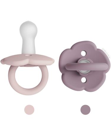 Moonkie Soothie Pacifiers Set of 2  BPA-Free Comfy Safe Baby Pacifier with Large Air Holes  Newborn Essentials 6 Months Up Baby Pink/Pale Mauve