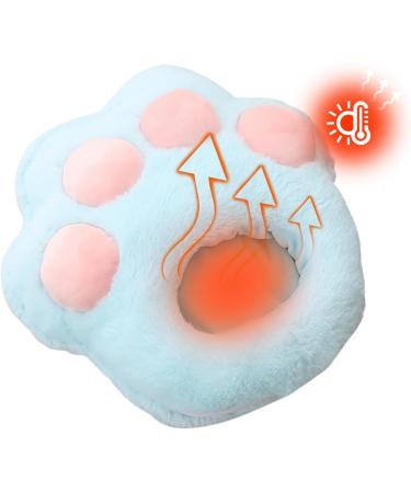 Aznever Rechargeable Foot Warmer - Heated Sweet Heating Pillows & Warm Shoes | Katzfoten Winter Foot Warmers for Office Bedroom & Travel - USB Blue Cat-Clawed Model - Buy Online on GoSupps.com