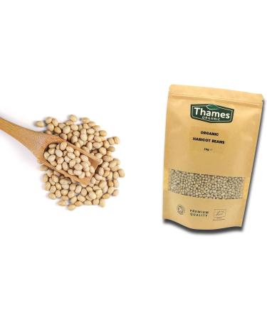 Organic Haricot Beans 1kg - High Fibre, High Protein, GMO-Free - Nutritious and Flavorful - Thames Organic - Buy Online on GoSupps.com