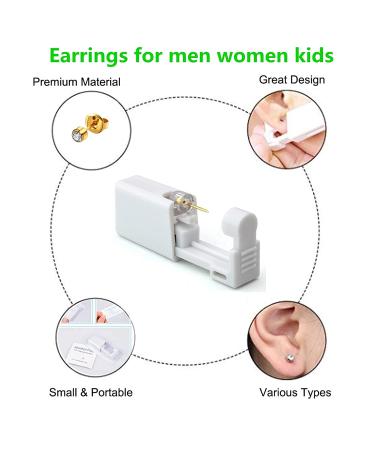 SXBBSMC Ear Piercing Kit - 4 Pack with Gold Diamond Earrings - Buy Online on GoSupps.com