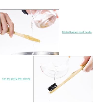 Healifty Natural Bamboo Toothbrushes - Eco-Friendly Wooden Toothbrushes with Soft Black Bristles (4 Pack) | Sustainable Oral Care for Family - Buy Online on GoSupps.com