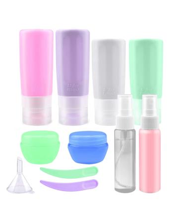 Small Travel Size Bottles Set Leak Proof Squeezable Travel Size Containers Silicone for Toiletries TSA Approved Refillable Travel Accessories for Shampoo Lotion Soap (11 Packs)
