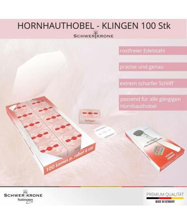 100 Rustproof Callus Plane Replacement Blades - Solingen Individually Packed for International Shipping - Buy Online on GoSupps.com
