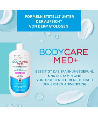 Eveline Cosmetics BodyCare Med+ Intensive Regenerating Emollient Balm for Very Dry and Sensitive Skin with Hemp Oil & Shea Butter 350 ml - Buy Online on GoSupps.com