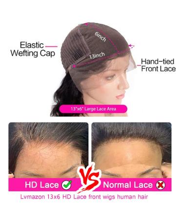 24in 13x6 HD Lace Front Wig Brazilian Virgin Hair Natural Black - 180% Density Straight Human Hair Wig for Black Women - Buy Online on GoSupps.com