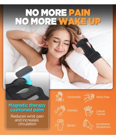 Carpal Tunnel Wrist Brace with Magnetic Therapy | Adjustable Support Splint for Arthritis & Tendonitis | Night Hand Brace for Pain Relief - Fits Left & Right Hand - Buy Online on GoSupps.com