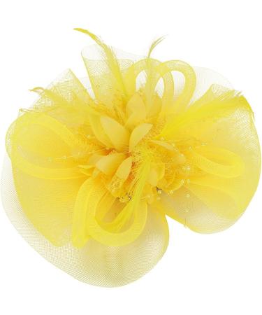 Girls Yellow Fascinator Hat - Vintage Floral Headpiece for Cocktail Tea Party, Wedding & Bridal Events - Buy Online on GoSupps.com