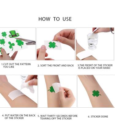 Zoestar St. Patrick's Day Irish Shamrock Tattoo Sticker Set for Women and Girls - Green Festival Rave Party Decorations (Style 2) - Buy Online on GoSupps.com
