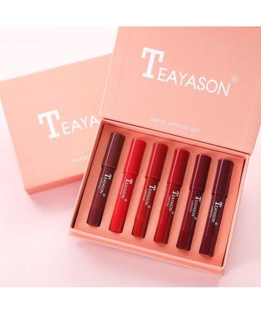 6 Colors Matte Lipstick Set Waterproof Long Lasting Lip Liner Moisturizing Lip Pencil Lipstick with Gift Box (6Colors/Set) - Buy Online on GoSupps.com