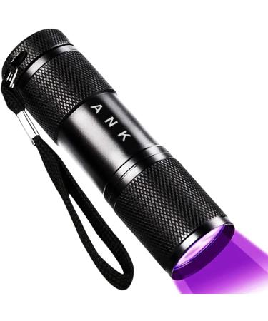 A N K UV Torch 87MM L 9LED Torch 395 NM Black Flashlight Powerful UV Light Pets Urine Detector 26MM Ultraviolet Light 3 x AAA Portable Battery Cat Bed Dog Bed Pet Bed Dry Urine Detector.
