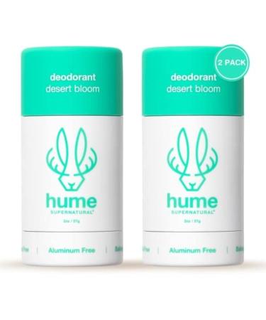 Hume Supernatural Roll On Aluminum Free Deodorant for Women & Men - Safe for Sensitive Skin - Probiotic and Plant-Based - Long-Lasting Moisture Absorbing - Clean and Effective - Desert Bloom - 2-Pack Desert Bloom - 2 pack