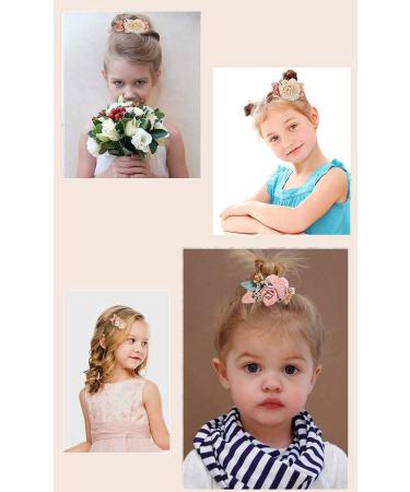 Vucdxop Girl Artificial Flower Hair Clips Set - Baby Hair Loop Clip Accessories | 3 Pieces Style C for Children - Buy Online on GoSupps.com