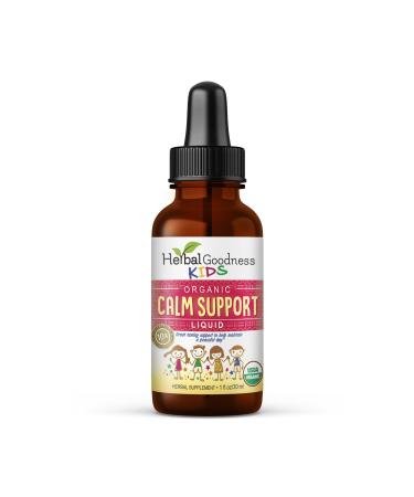 Kids Calm Support Liquid Extract 1oz with Magnesium Glycinate Magnesium Citrate Multivitamin - Magnesium for Kids - 1oz Bottle 1 Unit - Herbal Goodness