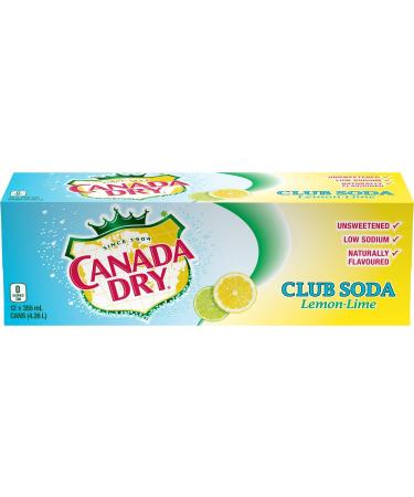 Canada Dry Club Soda Lemon Lime Fridge Pack Cans 355 mL 12 Pack