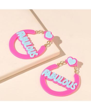 Feyley Halloween Acrylic Earrings - Handmade Retro English Letters for Women | Unique Novelty Jewelry - Buy Online on GoSupps.com