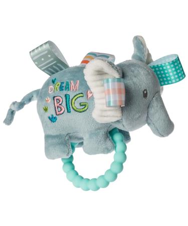 Taggies Soft Baby Rattle with Teether Ring and Sensory Tags  6-Inches  Dream Big Elephant