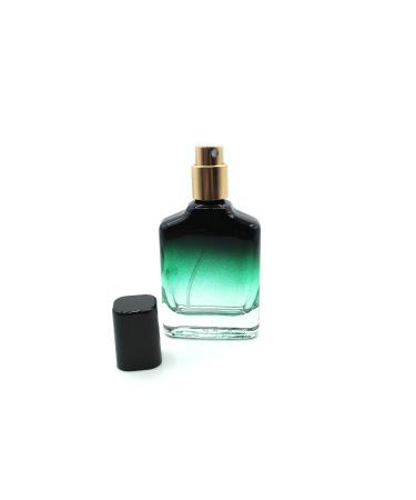 Z nitude Glassworks 30ml Empty Glass Perfume Spray Bottle - Black Gradient to Green Transparent Base