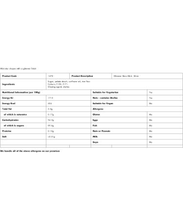 SILVER STARS Sprinkles 1475 edible sugar cake decorations 50g - Buy Online on GoSupps.com