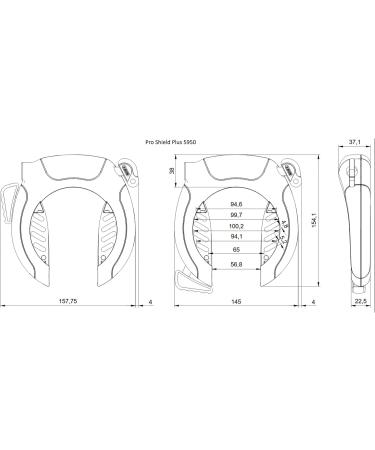 Buy Abus Frame Lock Shield 5950 NR + Chain 6KS/85 + Pocket ST5950 - Top Security Level 9 for International Shipping - Buy Online on GoSupps.com