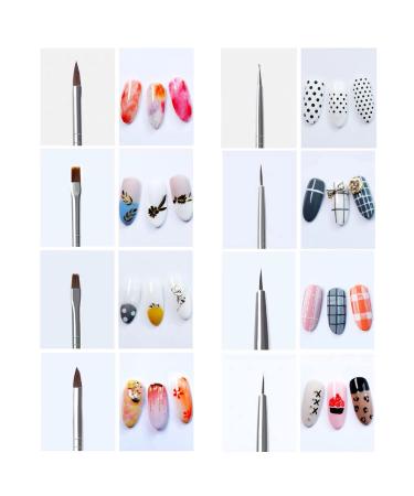 8 Pieces Gel Nail Brush Set - Acrylic & UV Gel Nail Art Brushes for Painting & Manicure - Professional Nail Design Accessories - Buy Online on GoSupps.com