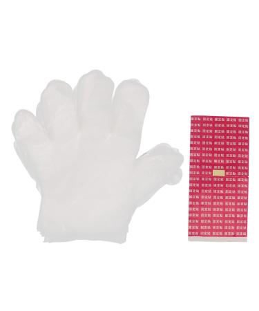 Paraffin Wax Liners 100 Counts Disposable Transparent Paraffin Baths Gloves Plastic Glove for Hot Wax SPA Use Hand Moisturizing Care