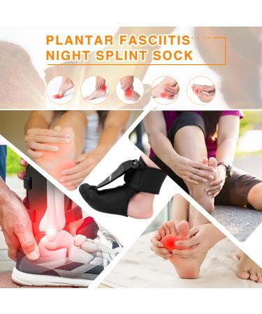 Night Splint Sock for Adjustable Plantar Fasciitis Relief - Ideal for Heel Pain Foot Drop & Achilles Tendonitis (Large) - International Shipping - Buy Online on GoSupps.com