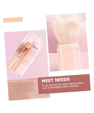 Mipcase 2 Sets 8-in-1 Makeup Brush Set with Mirror | Portable Dual-Ended Cosmetic Tool for Eye Shadow & Lipstick - Pink Travel Makeup Essentials - Buy Online on GoSupps.com