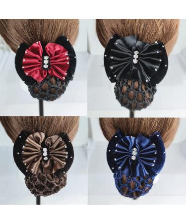 Buy Women Girls Bow Satin Hair Clip - Black | 1pc | Stylish & Elegant Hair Accessory | International Shipping Available - Buy Online on GoSupps.com