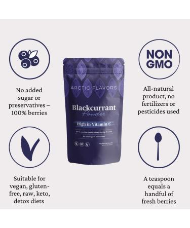 Arctic Flavors Blackcurrant Powder 100% Sustainably Sourced Whole Blackcurrants from the Pure Nature of Finland High in Antioxidants and Vitamin C All-natural Superfood 85g 3.0oz - Buy Online on GoSupps.com