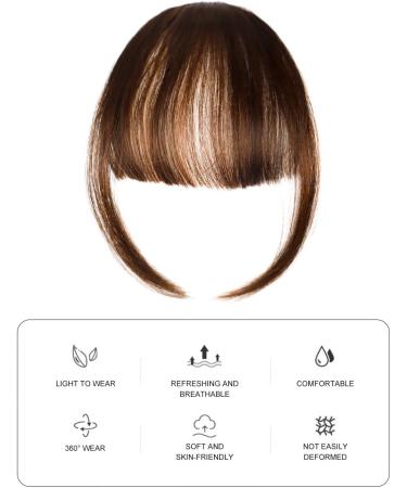 Clip-In Pony Hair Normal Fringe Bangs Extensions with Pony Fringe Clip in Human Hair Pony Hairpieces Hair for Women Extension Hair for Daily Wear Light Brown - Buy Online on GoSupps.com