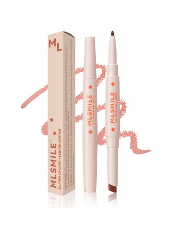 Light Pink Matte Lip Liner and Dark Lipstick Crayon Set Velvet Long-Lasting Creamy Lip Liner Smudge-Proof Waterproof High Pigmented Lip Pencil Smooth Longwear Lip Liner For Women Makeup(#02) 02#