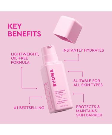 BYOMA Creamy Jelly Cleanser & Moisturizing Gel Cream Bundle - Gentle Face Wash + Lightweight Gel Lotion with Ceramides Niacinamide & Green Tea Supports Skin Barrier - 5.91 fl oz + 1.69 fl oz - Buy Online on GoSupps.com
