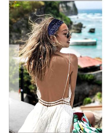 6-Piece Boho Flower Leopard Knot Hair Bands for Women | Elastic Wide Yoga & Running Head Wraps - Multi-Colored - Buy Online on GoSupps.com