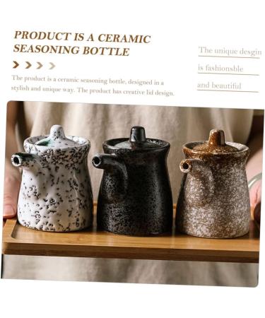 Zerodeko Vinegar Dispenser Soy Sauce Holder 2pcs Seasoning Pot Ceramics Condiment Jar Soy Sauce Bottle Sauce Dispenser Dressing Containers - Buy Online on GoSupps.com