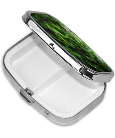Green Plant Printed Square Pill Box | Portable Travel Medicine Organizer | International Shipping Available - Buy Online on GoSupps.com