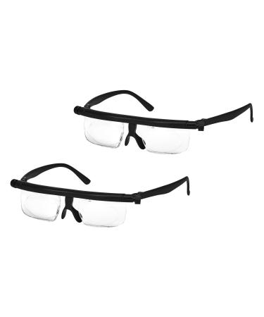 2PACK Adjustable Reading Glasses Flexible Focus 0+ to 600+ Readers Eye Glasses
