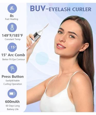 USB Rechargeable Heated Eyelash Curler with Comb | Electric Eye Lash Curler - White - Buy Online on GoSupps.com