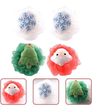 FRCOLOR 4Pcs Christmas Bath Sponges - Exfoliating Loofahs & Shower Balls for Men & Women - Buy Online on GoSupps.com