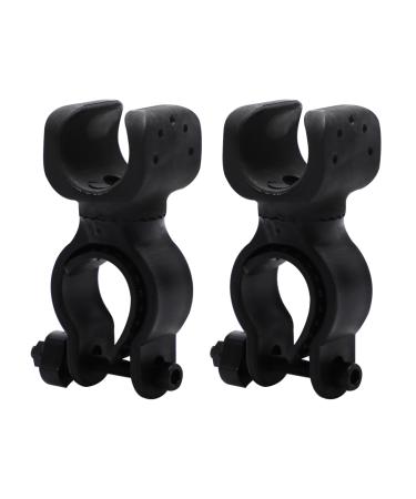 2 pcs Walking Stick Holders Bicycle Light Holder dismountable Crutch Supports for Wheelchair rollator and Mobility Scooter (Black)