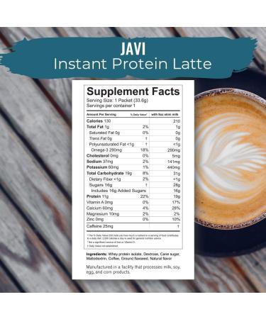 INFINIT Nutrition Javi Instant Protein Latte Mocha Protein Coffee Preworkout Post Workout Recovery - Buy Online on GoSupps.com