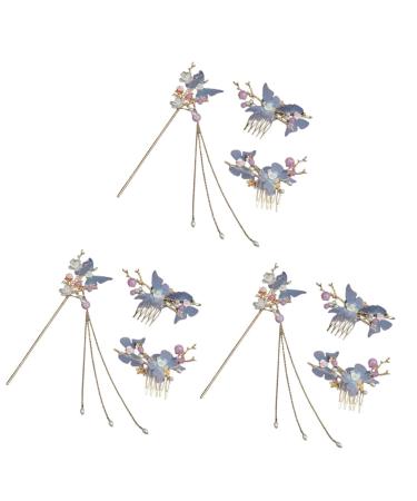 Housoutil 3 Sets Hair Comb Womens Hair Sticks Hair Accessories for Girls Antique Hair Sticks for Buns Vintage Hair Sticks Retro Hair Crystals and Gemstones Hanfu Tassel Alloy Walk Women's