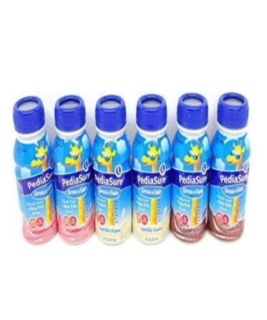 PediaSure Grow & Gain Vanilla, Chocolate & Strawberry Shakes 6 (8 Oz.) Bottles - Small Storage Space Friendly!